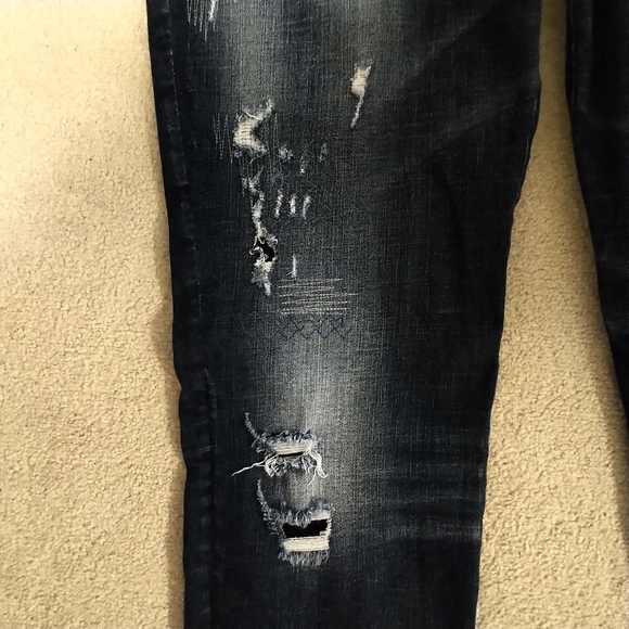 EUC Silver Aiko Mid Skinny Destructed Jeans Extra Tall 36Wx37L - Picture 10 of 16